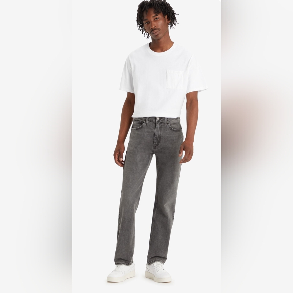 Levi's 505 Men's Straight Leg dark gray regular fit grunge zip fly Jeans 38x29